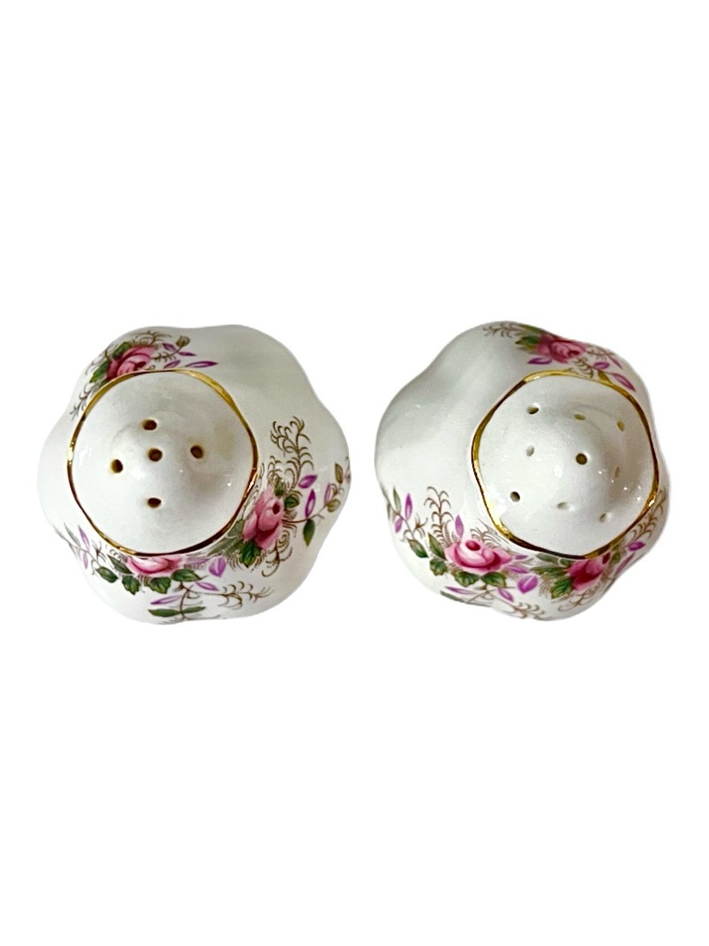 Antique Royal Albert “Lavender Garden” China Salt and Pepper Shakers - Picture 2 of 3
